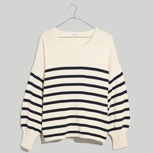 Madewell Conway Pullover Sweater Stripe Antique Cream
